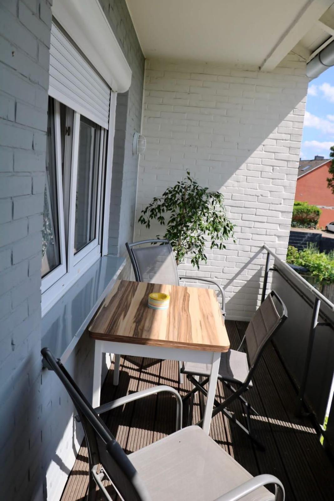 Ecocube Apartment2 Meppen14, Balkon, Kueche, Waschmaschine Exteriör bild